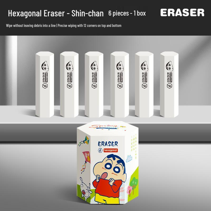 Doraemon & Crayon Shin-chan HB Hexagonal Black Wood Pencil for Primary Students - Cartoon Sketch Pencil HB