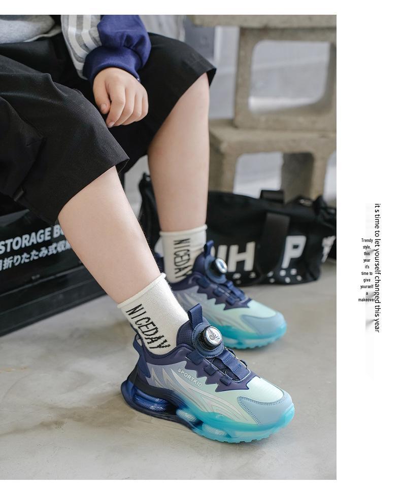 Scarpe da Corsa Antiscivolo in Pelle Autunnali/Invernali 2025 per Bambini con Fibbia Rotante - Ideali per Bambini di Taglia Media e Grande