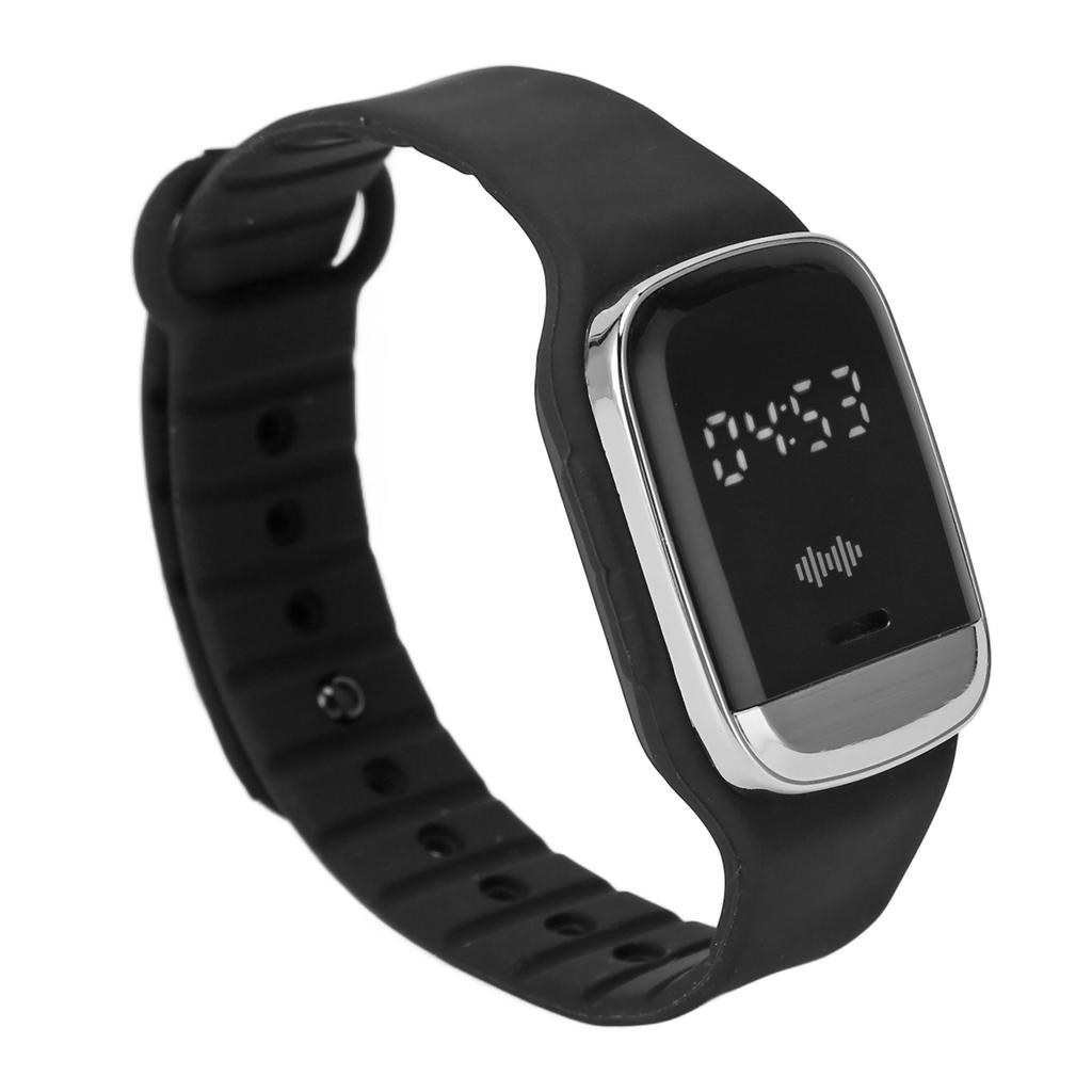 Ultrasound Repellent Watchband Time Display Temperature Monitoring USB Rechargeable Repellent Bracelet Black