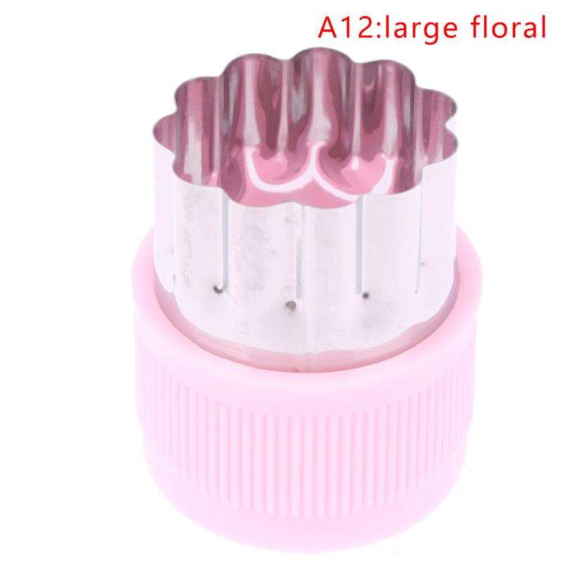 1Pc Various Shapes Vegetables Cutter Plastic Handle Portable Cook Tools Pink Stainless Steel Fruit Cutting Die Kitchen Gadgets