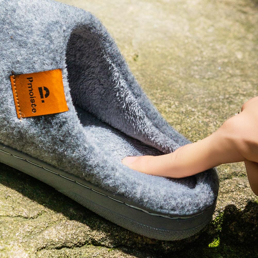 Pánské super měkké plstěné pantofle s polštářky z paměťové pěny - Teplé zimní domácí boty s protiskluzovou pohodlnou podrážkou z TPR