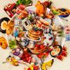 56 Retro-Lebensstil Küche Haustier-Aufkleber Gourmet-Backen Küchenutensilien Modellierung Handkonto Dekoration Warme Aufkleber