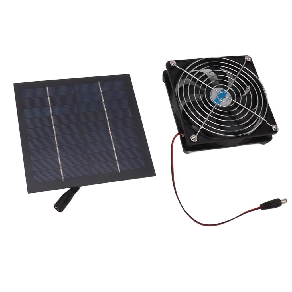20W Solar Powered Exhaust Fan Powerful 12cm Fan Portable Solar Panel Fan Kit for RV Greenhouse Pet House
