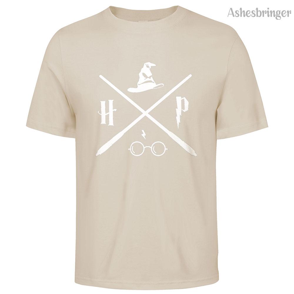 Men's Cotton Wizard Potter Glasses Move Symbol Graphic T Shirt on Unisex Street Casual Style Tee for Men and Women