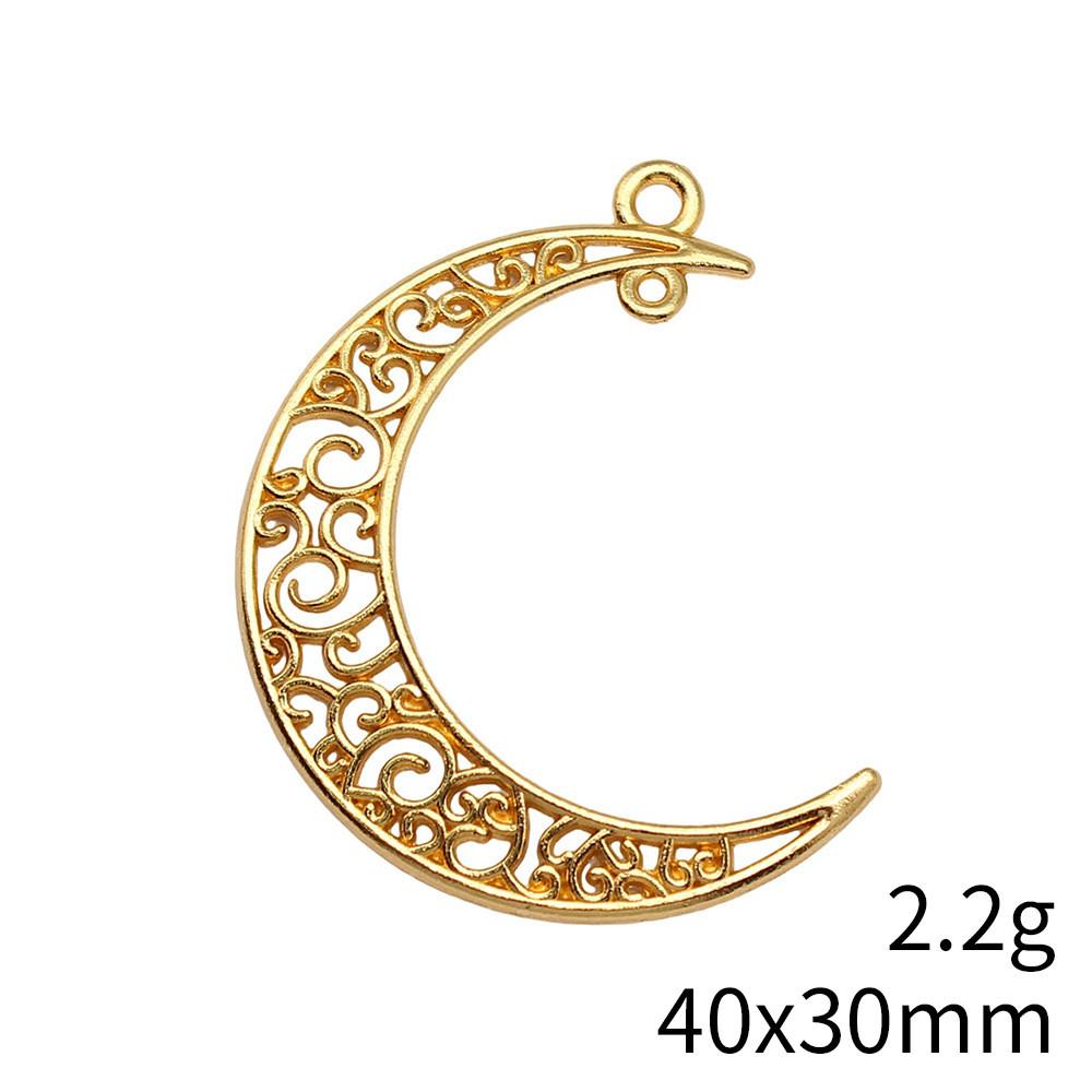 Valentine's Day Accessories Women Water Drop Moon Connector 2 Hole Pendants For Earring Accessories Parts Cheap Cute Stuff Accessory Parts