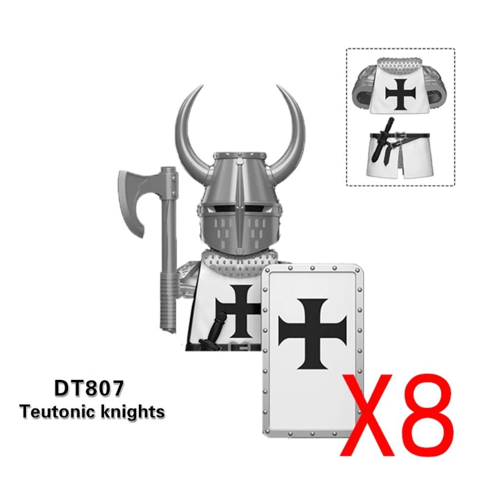Medieval Military Building Blocks Solider Figures Gifts Weapons Shields Helmets Lionheart Teutonic Knights Militiaman Farmer MOC