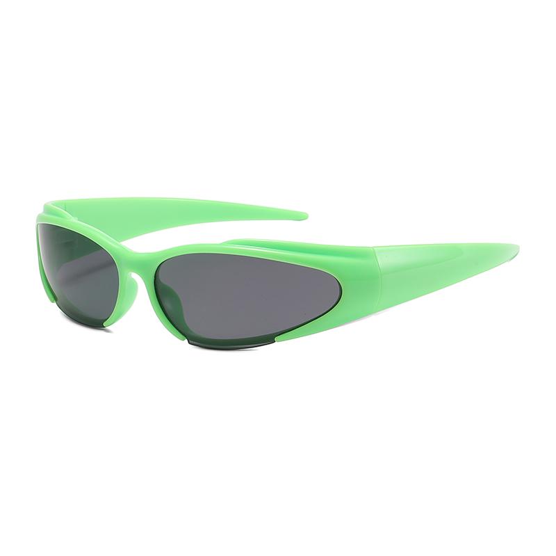 Y2K Silver Sunglasses UV400 Protection Trendy Colorful Cycling Eyewear for Women Men Future Tech Shades