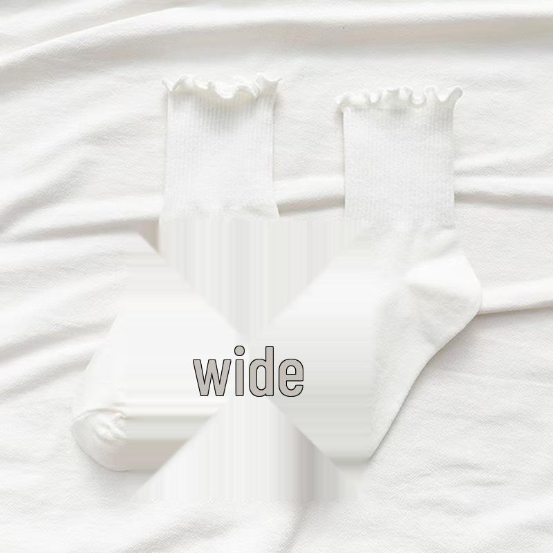 

Женские гольфы до середины икры с белым кружевом с фестончатым краем - Модные, в японском стиле, тонкие, осенне-зимнего дизайна.