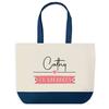 Tote bag - PLANETEE - Cathy en Vacances - fond bleu - Coton - 40 x 45 cm