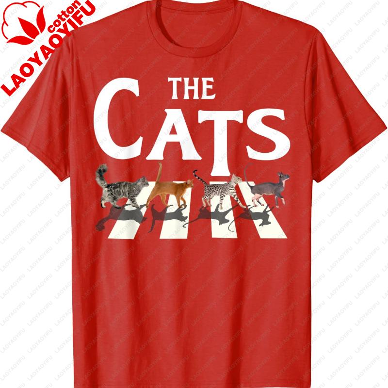 Lovely Cat Rock Music Funny Cat Lover Gifts for Unisex Women TShirt High Quality Cotton Printed Tshirt Tops Regular Short Sleeve