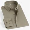 Men's Wrinkle-Free Bamboo Fiber Formal Long Sleeve Dress Shirt, No Pocket Comfortable Breathable, Business Ready Regular Fit Easy Care