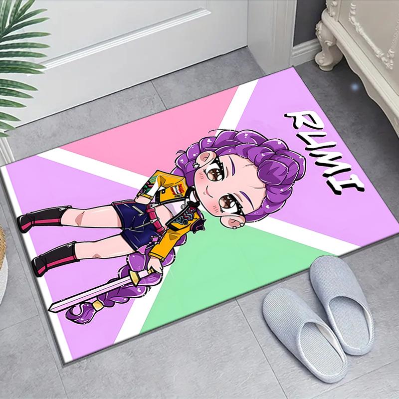 1pc KPop Demon Hunters RUMI1 Design Area Rug - Non-Slip, Soft & Cozy Floor Mat for Living Room, Bedroom, Office - Indoor/Outdoor Decorative Carpet