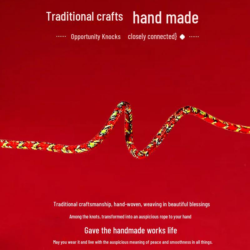 Wutai Mountain Tai Sui Red Rope Bracelet for Women - Handmade 2026 Birth Year Lantern Knot with Eight Guardian Deities