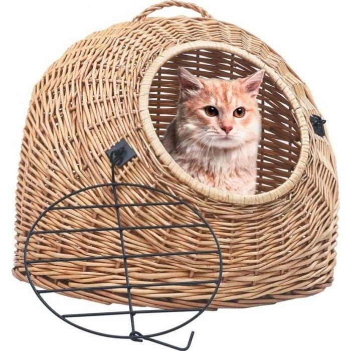 VidaXL Cage de transport pour chats 60x45x45 cm Saule naturel