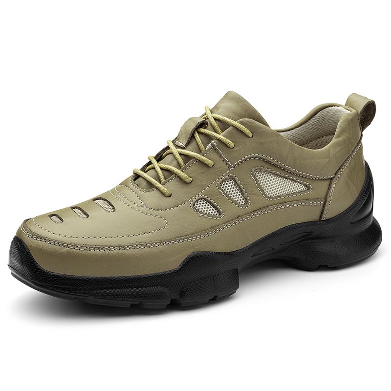 Fashion Designer Men's Genuine Leather Oxford Casual Shoes Outdoor Lightweight Hollow Out Shoes Men's Thick Soled Sneakers Mo-53