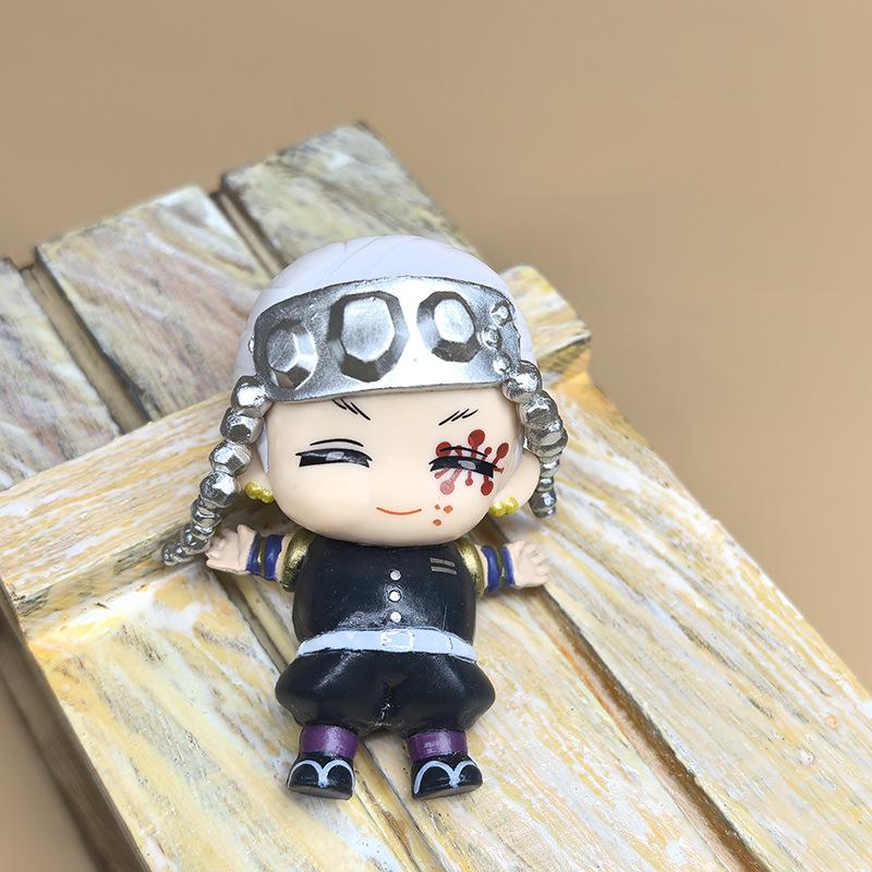 6Pcs Anime Demon Slayer Toy Full Eat Nezuko Tanjirou Zenitsu Inosuke Kyoujurou Kanawo Figurine Collectible Model Doll