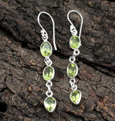Solid 925 Sterling Silver Peridot Gemstone Handmade Designer Birthstone Gift Earring, Women Earring, Wedding Anniversary Gift
