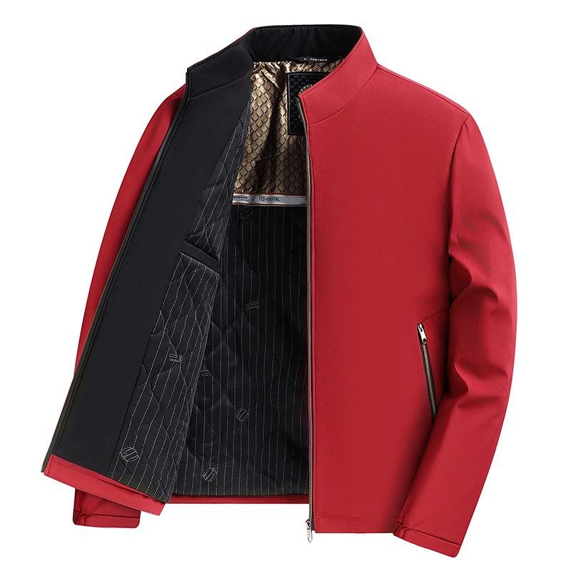 Cárdigan de Color Sólido con Bolsillo con Cremallera y Manga Larga para Hombre, Chaqueta de Cuello Alto, Abrigo de Otoño e Invierno, Top de Moda