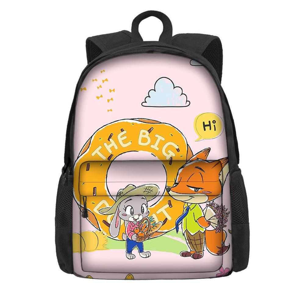 Kreslený batoh s motivem Zootopie 2 pro žáky základní školy, velká kapacita, lehký dvouramenný batoh