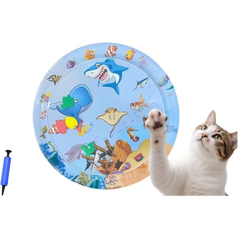 For Cat Pvc Ocean Fish Crawling Induction Cat Playing Water Mat Interactive Cat Toy Cat Playing Water Mat Sensory Water Play Mat
