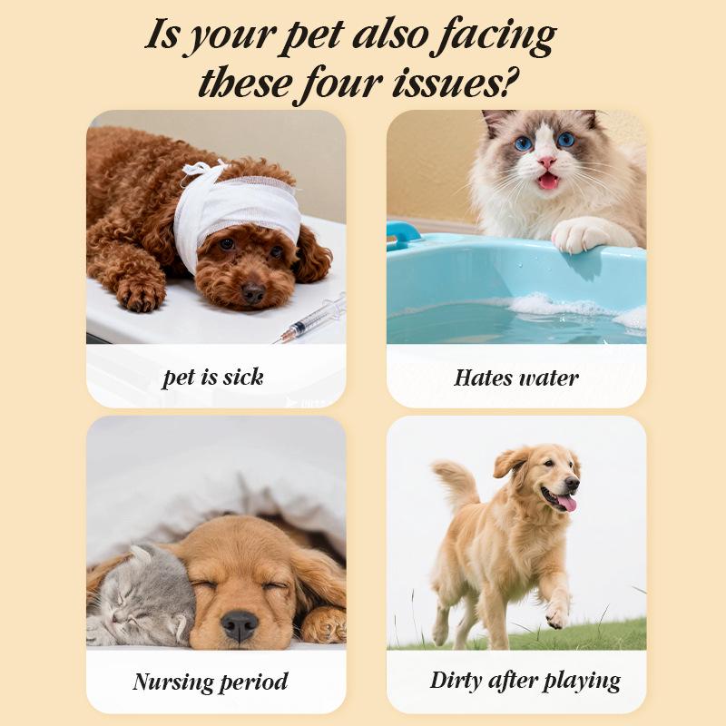 Cleansing Gloves for Pets: No-Rinse Bathing and Grooming Wipes for Cats and Dogs