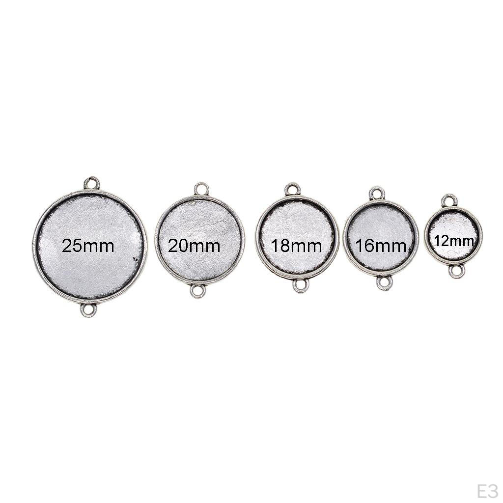 50x 12-20mm Cabochon Pendant Tray Base DIY Necklace Bracelet Jewelry Finding