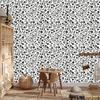 Wallpaper Black and white flowers light gray, gray and white 50x1000