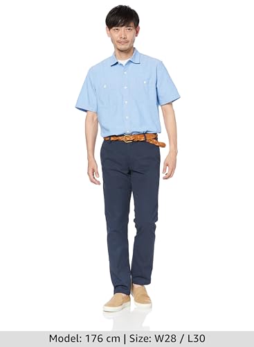 [Amazon Essentials] Chino Pants, No Pleats, Non-Stretch, Slim Fit, Men's, Navy, W32 / L30