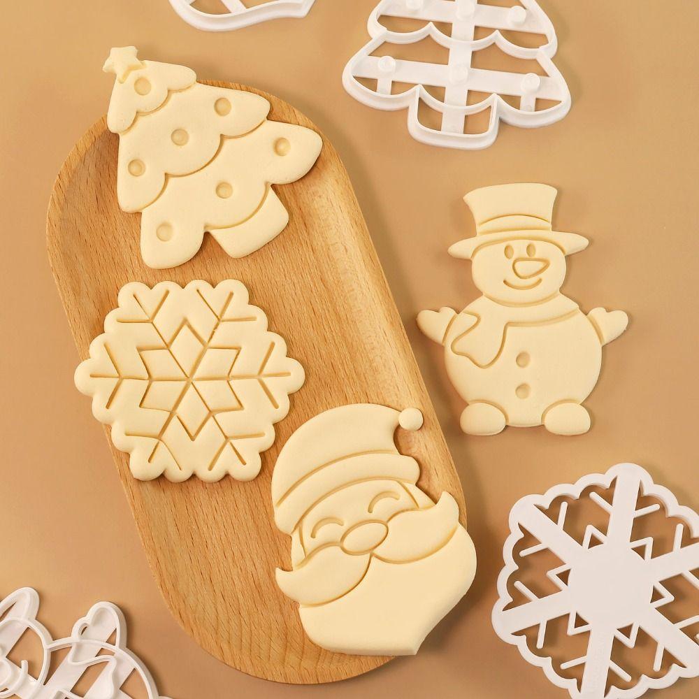 Christmas Cookie Embosser Santa Claus Baking Molds New Cookie Cutter  Kitchen Tools