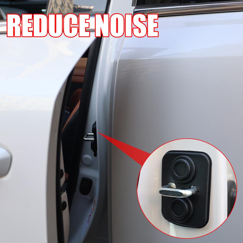 Black Silicone Car Door Lock Cover Damper Buffer Pad Auto Latch Shock Absorber Gasket Anti Noise Protection Sticker Styling Part