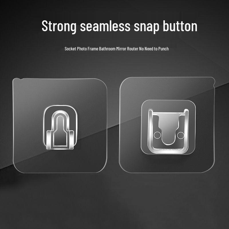 Transparent Traceless Adhesive Hooks: Strong, Punch-Free for Bathroom, Kitchen, Clothes, Hats, Door-Back Use.