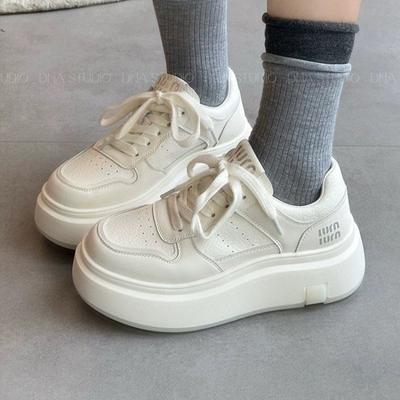 2024 Neue Lässige Damen Schuhe Herbst Verschleißfest und Bequem Dicksohlig Flachsohlig Outdoor Schnürschuhe Damen Sportschuhe