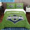 3pcs Seattle Sounders FC Printed Bedding Set Duvet Cover Closure Includes 1 Duvet Cover & 2 Pillowcases Bedding Sets Home Decor Gifts