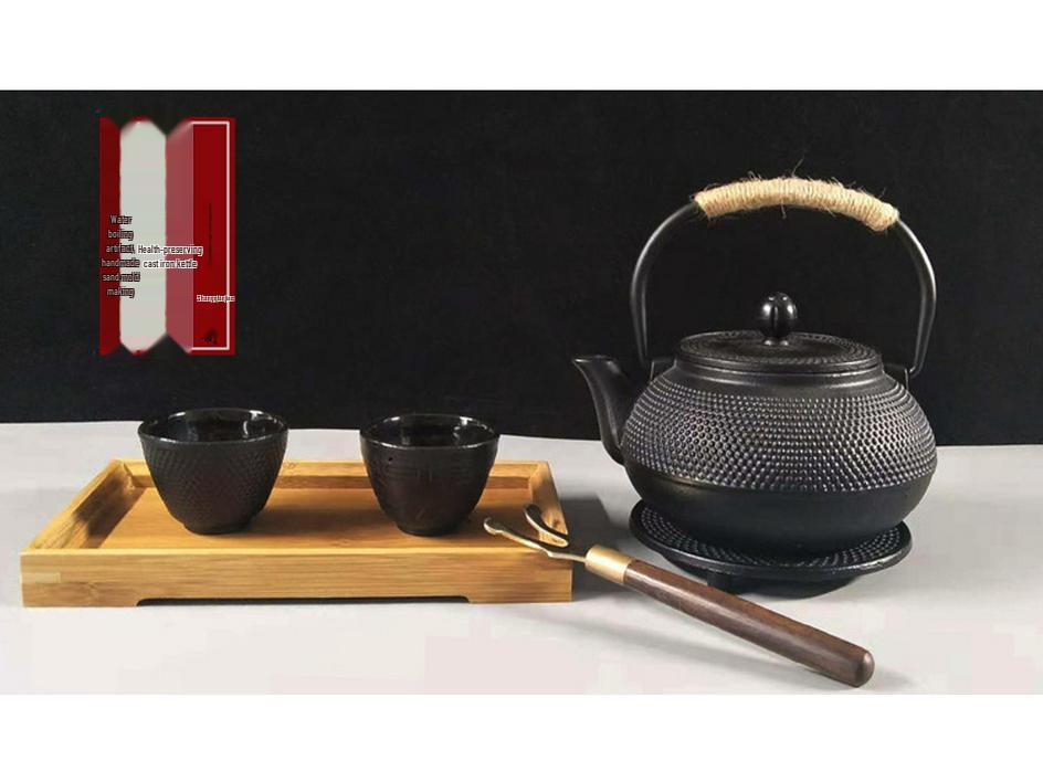 Ręcznie robiony niepowlekany czajnik żeliwny w stylu japońskim - Czajnik Irori na zewnątrz do zdrowego parzenia