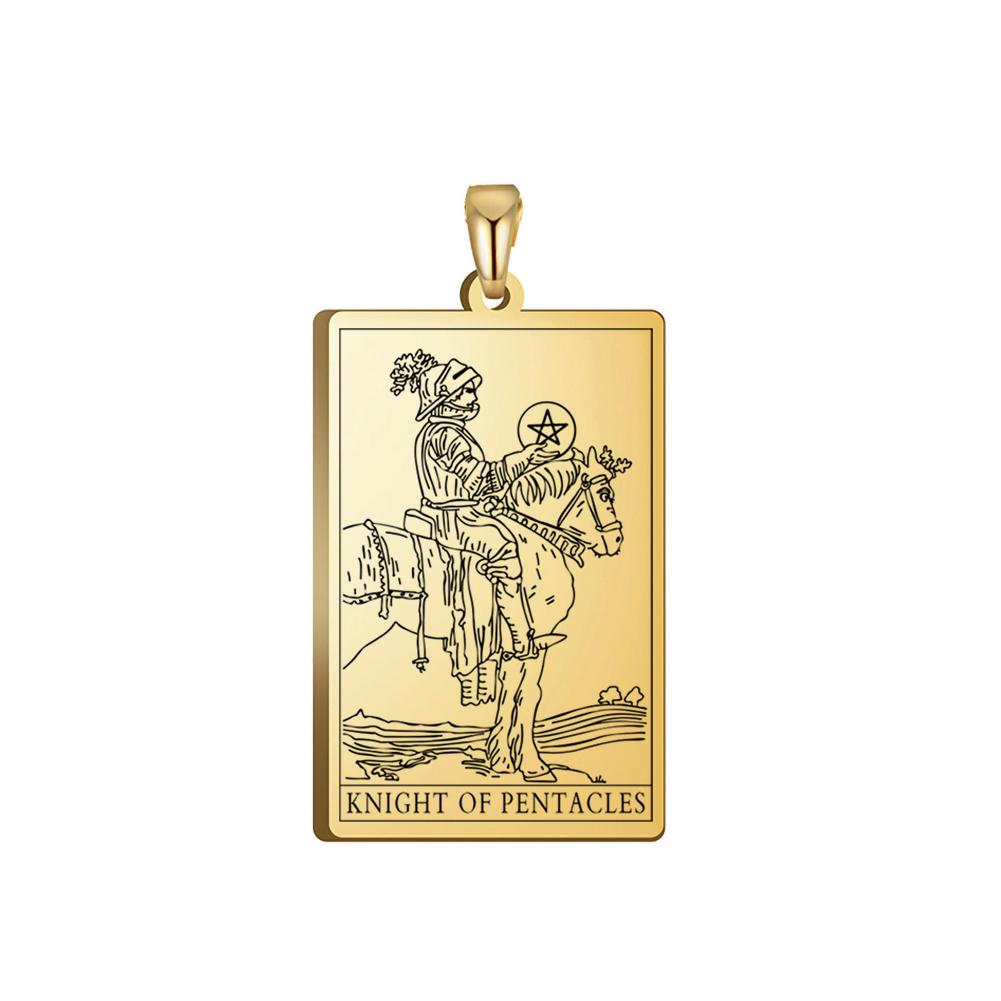 Dawapara Pentacles Tarot Card Pendant for Necklace Stainless Steel Golden Black Jewelry Accessories Charms Pendants