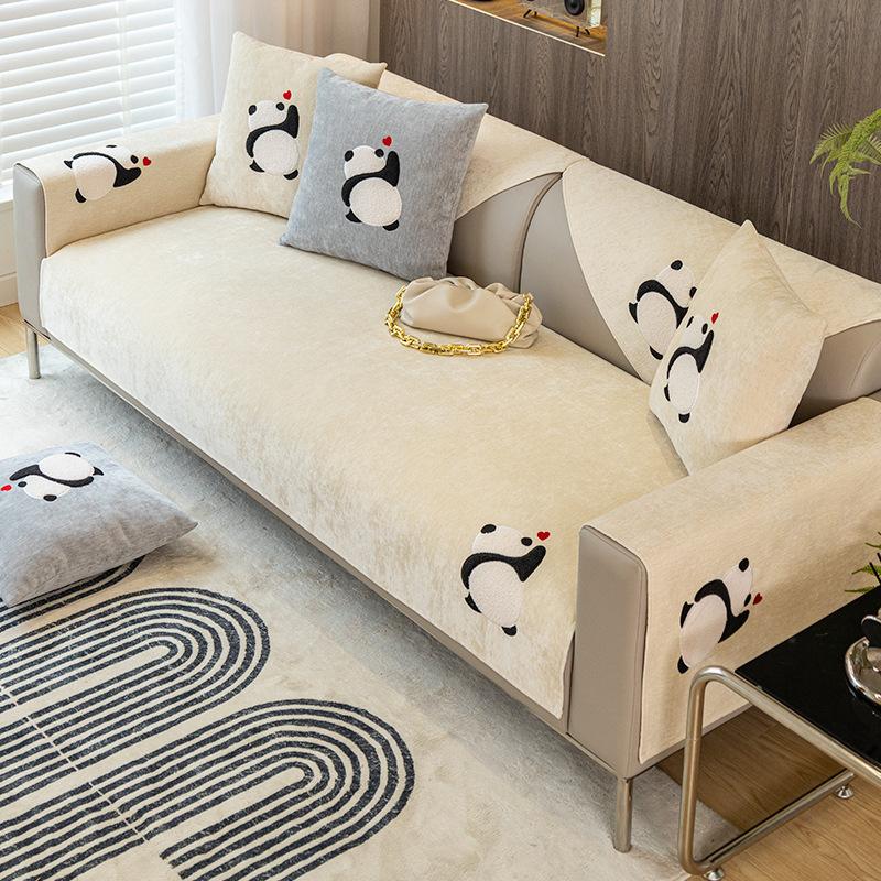 Chenille Sofa Cushion for All Seasons, Backrest Cover, Non-slip Simple Sofa Cover, All-inclusive High-end Cushion