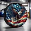 Eagle American Flag Spare Tire Cover Waterproof Polyester Protector for RV SUV Outdoor Parking