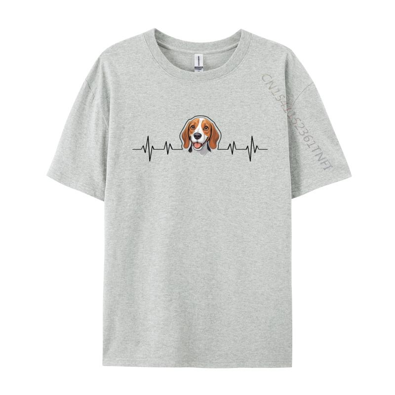 Beagle Heartbeat Cute Dog Tshirt Anime Printed T Shirt Gift Tops T Shirt Discount Cotton Comfortable Tight Unisex