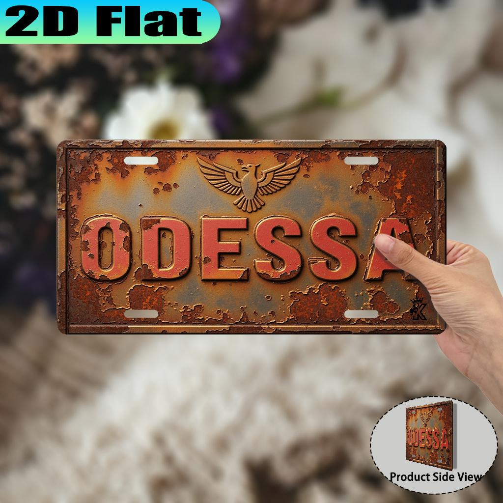 Odessa Vintage Eagle Emblem Tin Sign Vintage Durable Metal Plaque Wall Decor Home Office Bar Man Cave Wall Art