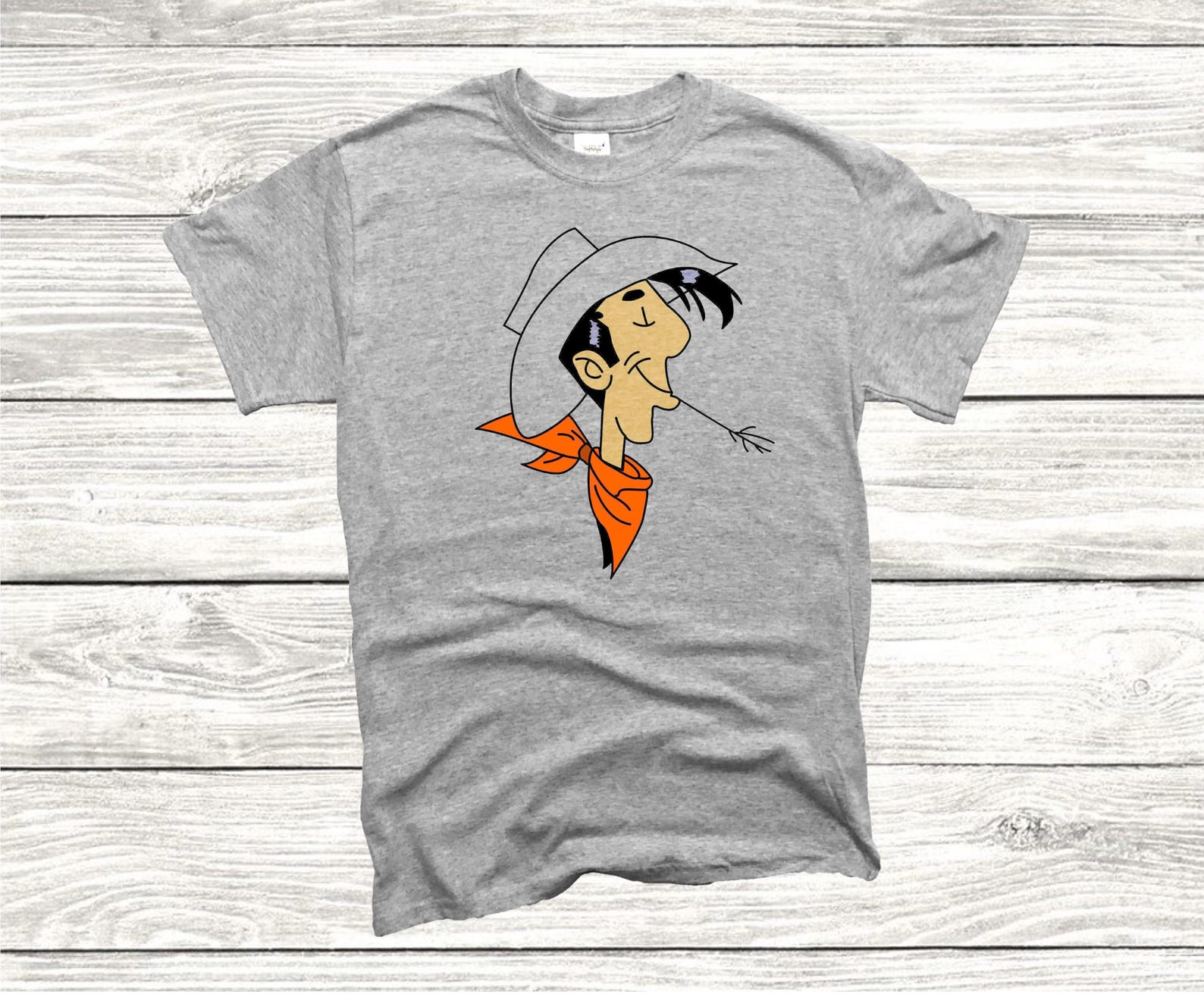 Cartoon Cowboy T shirt, Lucky Luke Western Comic Tee, Kids Wild West Gift 2XL