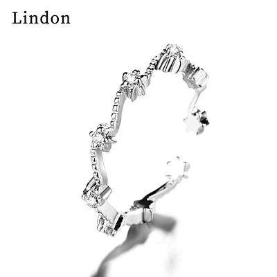 Lindon Classic Copper Alloy Zircon Ring Ladies Jewelry Wedding Promise Party Gift