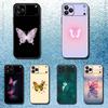 Butterfly Pattern Phone Case For iPhone 17,16,15,14,13,12,Pro,Max,Plus,E,SE4,Air,Mini Black Soft Box