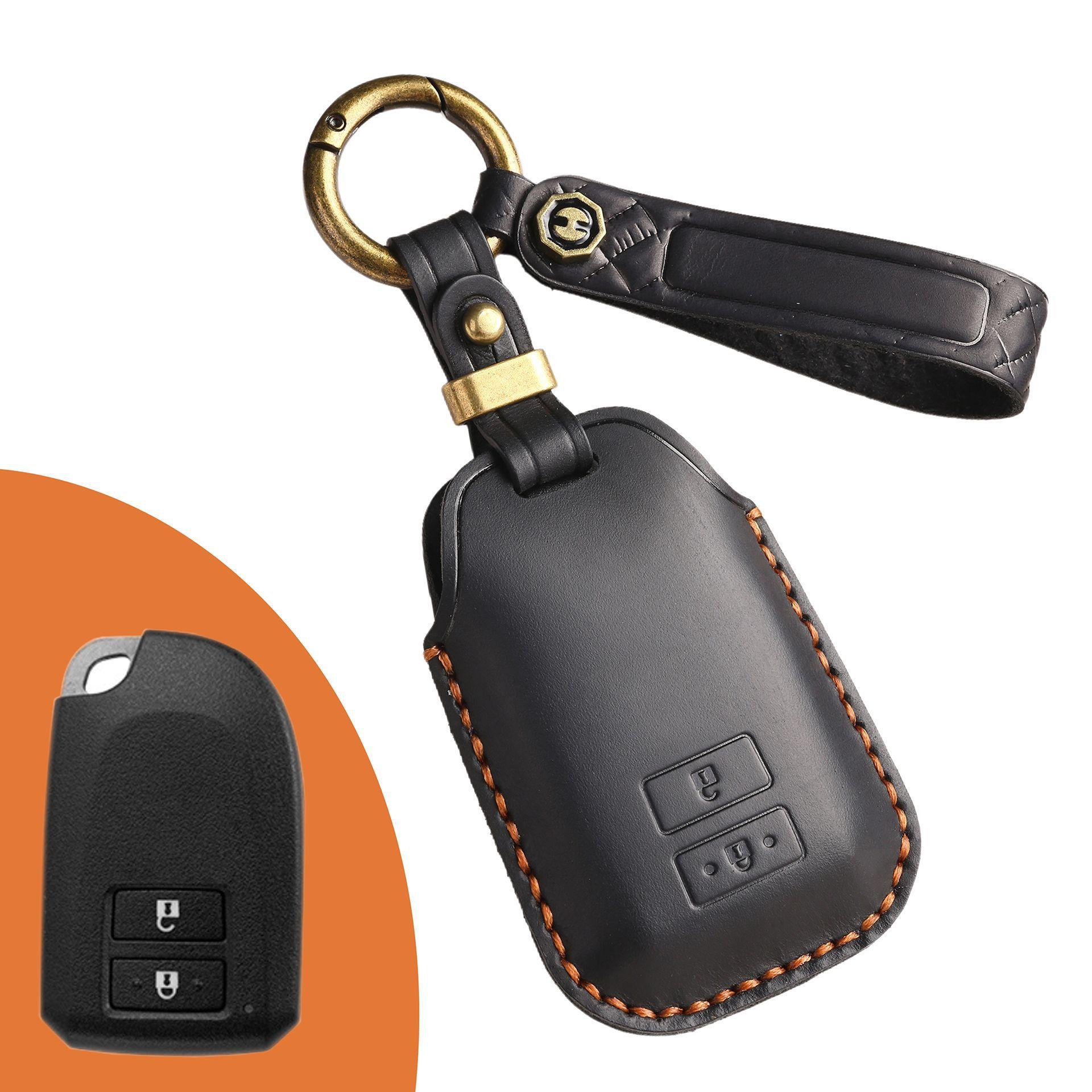 

The new retro key cover is suitable for Toyota Yaris pure hand-stitched leather key protection case ring.