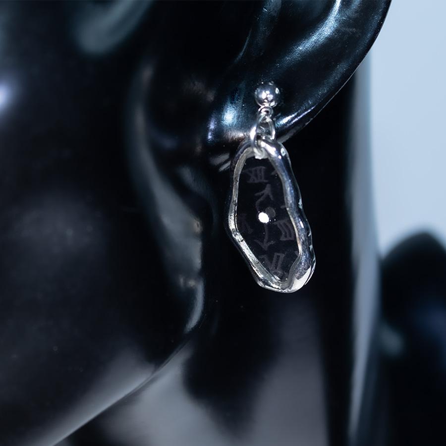Unregelmäßige Glasuhr Ohrstecker Ohrring Gold Silber Plattierte Ohrringe für Frauen