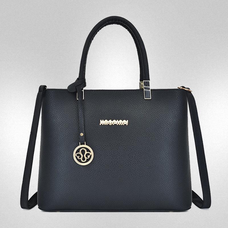 Bag women's new fashionable and simple one-shoulder messenger bag large-capacity double shoulder multi-layer soft leather portable