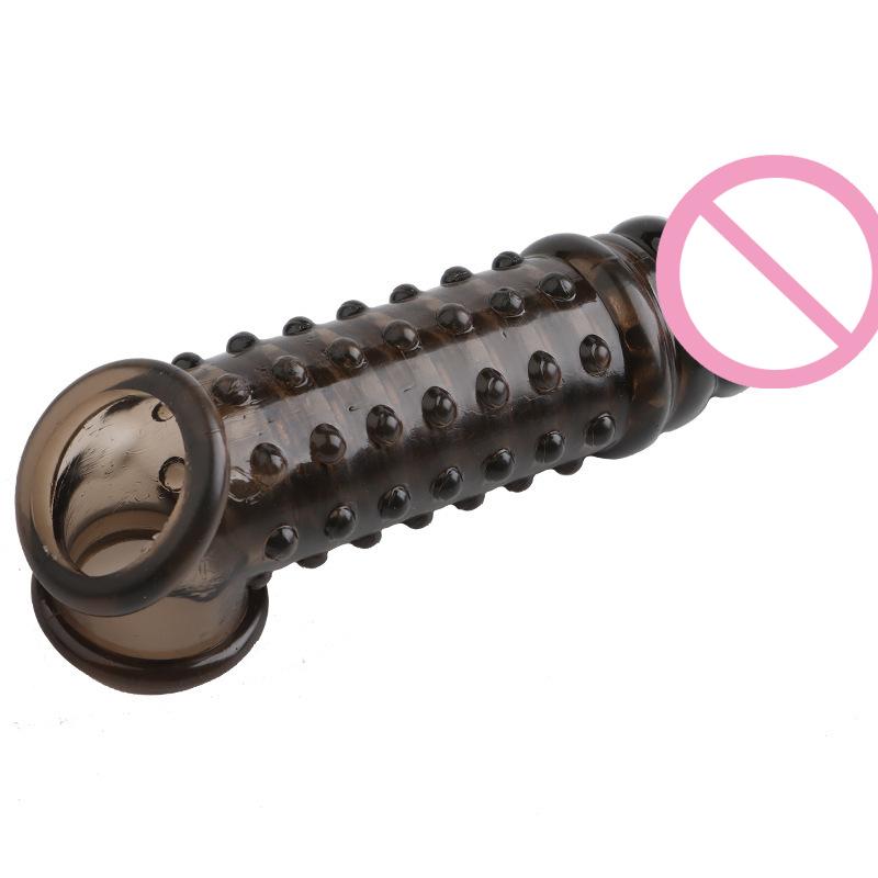 18cm Penile Sleeve Cock Lock Sperm Condoms Penis Enlargement Sleeve Sex Toys for Men Delay Ejaculation Adult Sm Sexy Products