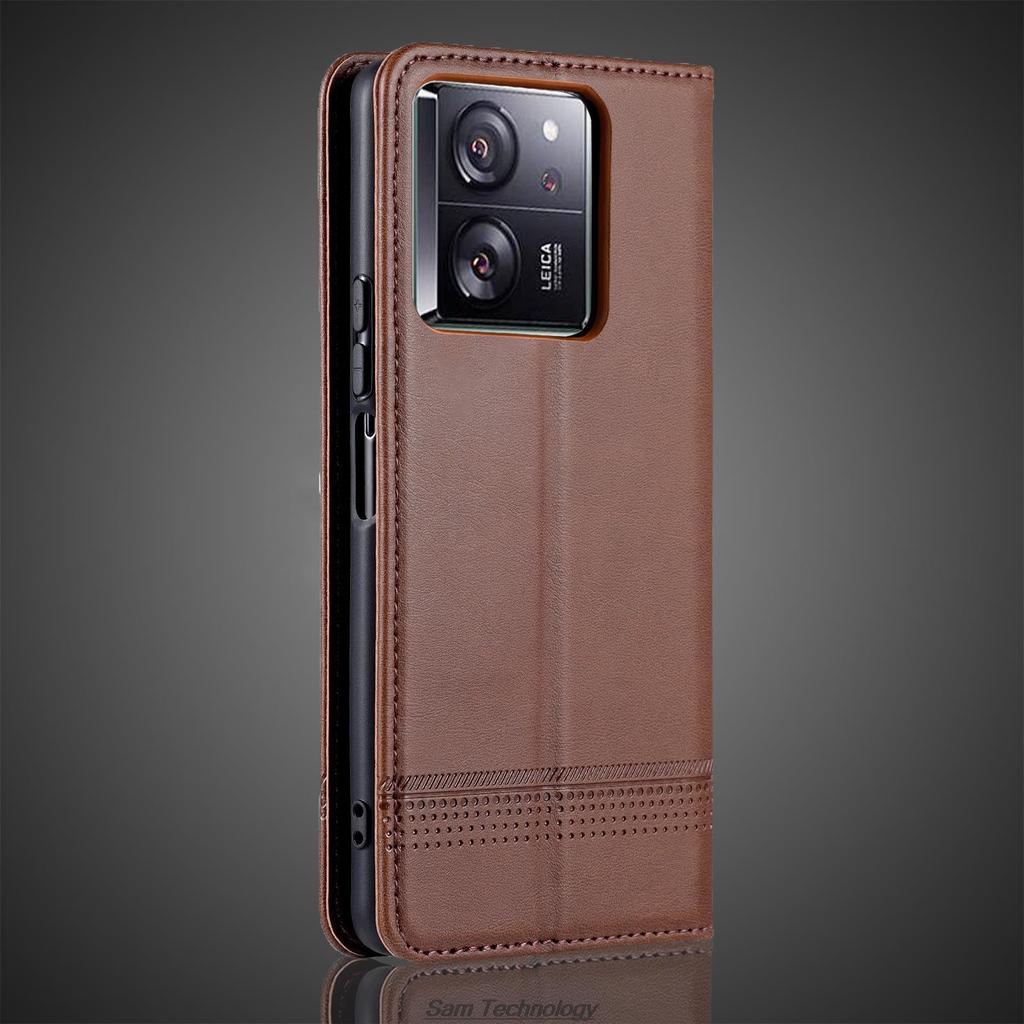 Deluxe Magnetic Adsorption Leather Fitted Case for Xiaomi 13T /Xiaomi Mi 13T Pro Flip Cover Protective Case Capa Fundas Coque