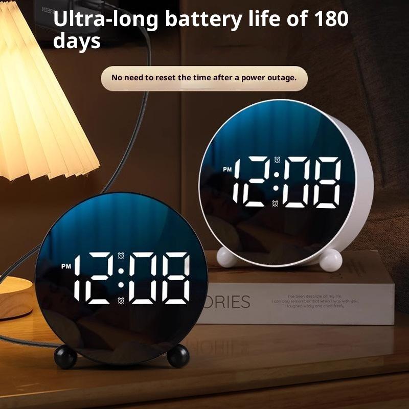 Personalized Jmping Seconds Display Electronic Led Alarm Clock Desktop Ambient Light Decor Usb Table Clock With Auto Dimmming