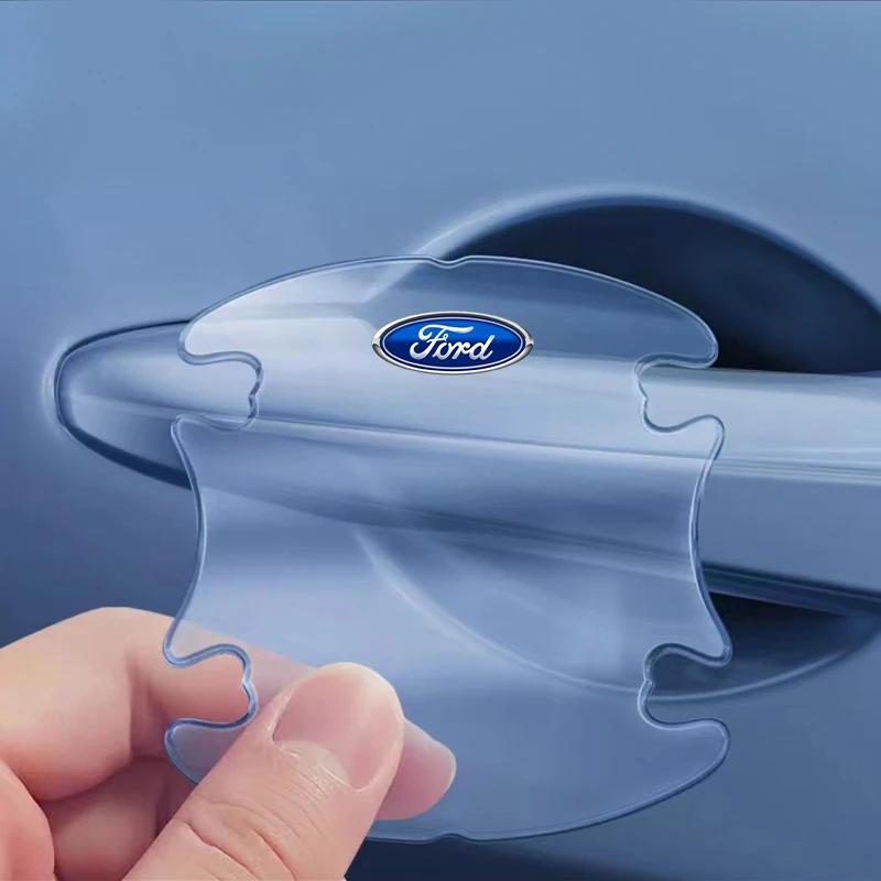 4pcs Transparent Car Door Anti-collision Protector Bumper Strip Sticker for Ford Mustang Mondeo FOCUS Fiesta EcoSport Ranger