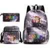 New rhythm box Sprunki music game schoolbag backpack pencil bag three-piece set student heat transfer backpack